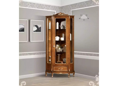Vitrine de présentation de haute qualité de luxe en bois brun style mobilier classique