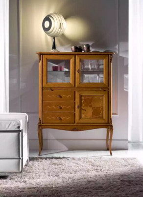 Vitrine Vitrine en verre Armoires Bar Mobilier italien en bois Salon