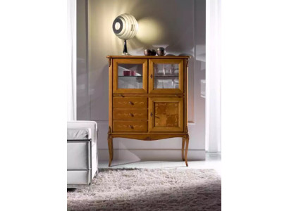 Vitrine Vitrine en verre Armoires Bar Mobilier italien en bois Salon