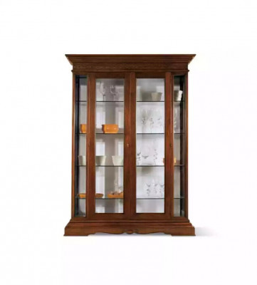 Suite de 7 pièces. Salle à manger Table à manger 4x Chaises Vitrine Meubles en bois de luxe
