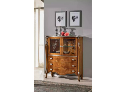 Armoire marron en bois exclusive avec tiroirs nouvelle dans le salon