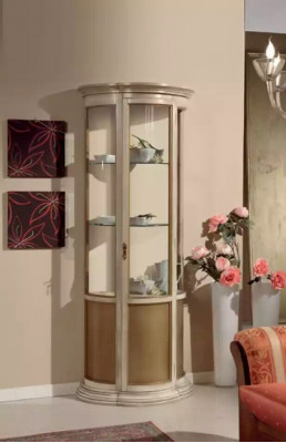 Vitrine Salle à manger Buffet en bois massif Mobilier italien en verre Armoire neuve