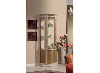 Vitrine Salle à manger Buffet en bois massif Mobilier italien en verre Armoire neuve