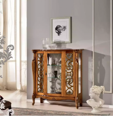 Vitrine classique Meuble de salon Armoires Armoire Vitrine en verre Bois