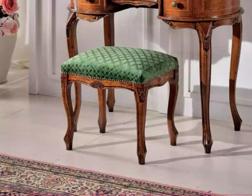 Miroir de coiffeuse brun Ensemble de chambre Tabouret de coiffeuse Coffre de tiroirs