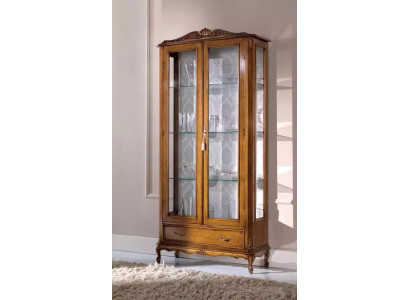 Vitrines en verre de luxe en bois marron, meubles classiques Armoire vitrine