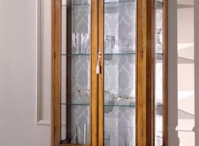 Vitrines en verre de luxe en bois marron, meubles classiques Armoire vitrine