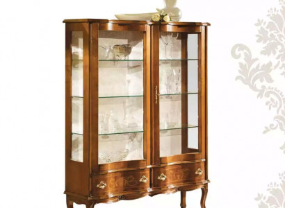 Armoire d'exposition en bois brun de haute qualité avec étagères en verre Armoires d'exposition de meubles classiques