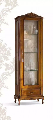 Armoire classique brune avec tiroirs en verre Designer en bois neuf