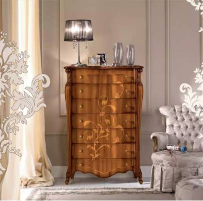 Luxueux coffre en bois de style classique pour le nouveau mobilier de salon