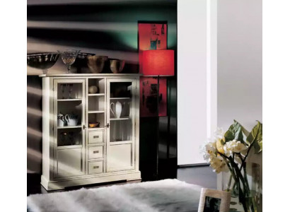 Salon Mobilier Bois Vitrine Verre Armoire Véritable Bois Buffet Vitrine