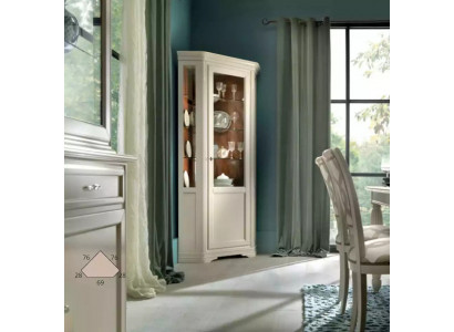 Mobilier classique Mobilier italien Bois Blanc Vitrine Cabinet de présentation