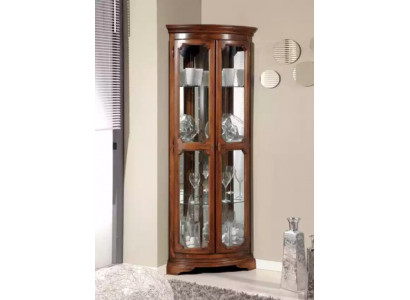 Meuble d'angle marron en bois classique Vitrine d'exposition Meuble italien