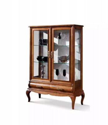 Vitrine en bois de luxe Buffet Design Marron Mobilier italien Nouvelle Armoire