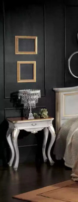 Table de chevet Mobilier de chambre luxueux blanc design exclusif