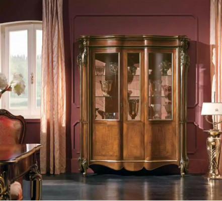 Vitrines Armoires Bois Luxe Mobilier Salon Verre Armoire Marron neuf