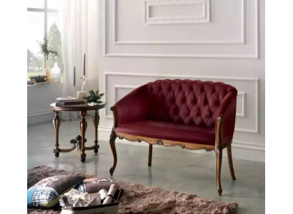 Canapé 2 places Chesterfield en tissu classique et luxueux
