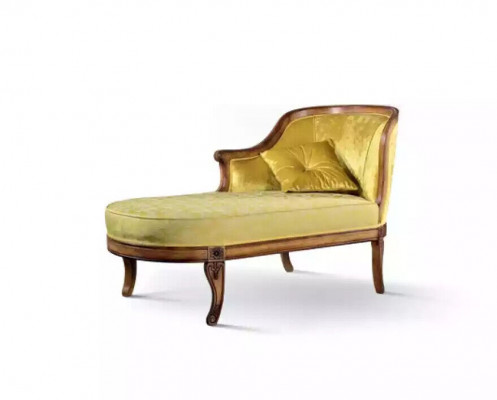 Chaise longue Canapé Chaise longue Tissu Jaune Classique en Tissu nouveau