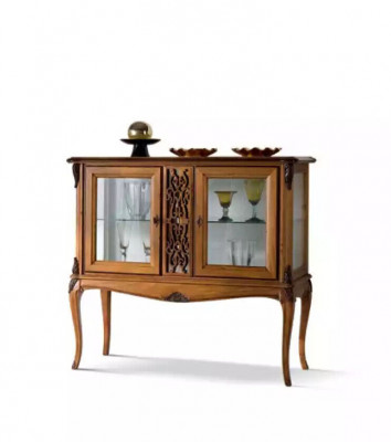 Vitrine armoire de présentation Salon Classique Armoire en bois Vitrine en verre