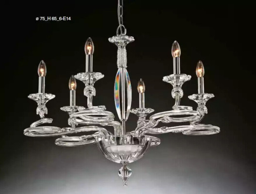 Lustre de lampe de lustre en verre de cristal classique r.