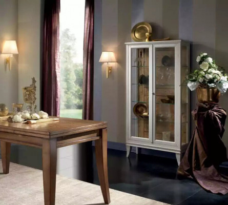 Vitrine Italienne Armoires Design en Verre de Luxe Présentoir de Meubles Blanc Nouveau