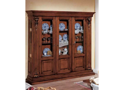 Vitrine en verre Armoire en bois Buffet classique Meubles Étagères Armoire en bois massif