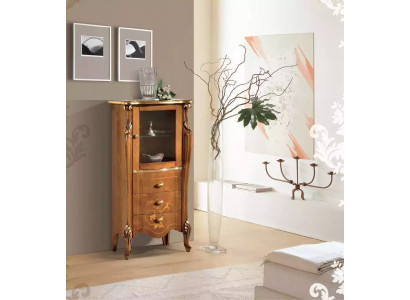 Vitrine classique marron Salle à manger Mobilier Buffet de luxe Commode en bois
