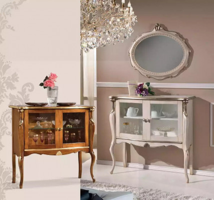Vitrine de luxe classique pour le salon en bois Meuble vitrine Design Meuble
