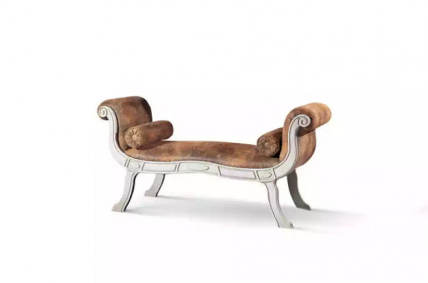 Siège de banc classique Tabouret Siège de designer Mobilier Banc rembourré Tabouret Marron