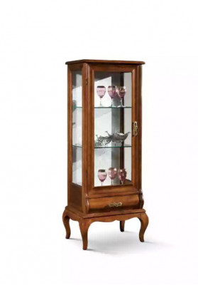 Meubles Classique Vitrine en Verre Armoire Vitrine en Bois et Verre Armoires Étagères Italie