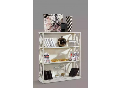 Étagère de Livres Blanche Classique en Bois Meuble de Rangement de Salon Etagères Neuf