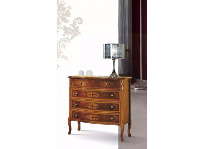 Designer Meublé de salon classique en bois avec 4 tiroirs Brun