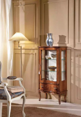 Vitrine classique en bois et verre de luxe pour salon meuble vitrine en verre design de luxe.