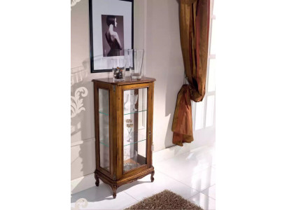 Vitrine en verre de luxe classique marron armoire en décor en bois de designer pour salon