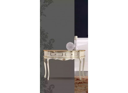 Table console White Classic pour chambre en bois style baroque