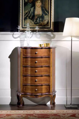 Console à tiroirs de commode en bois brun classique de luxe