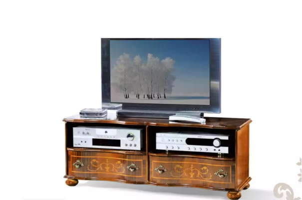 Étagère TV marron Armoire de luxe pour TV Armoire Mobilier de salon en bois Aménagement de meubles