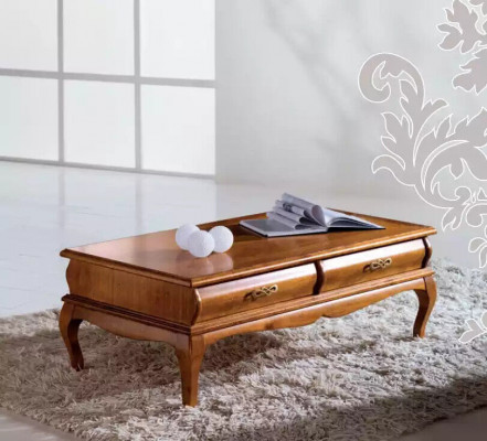 Table basse de style classique r, table de salon dessinée avec tiroirs, design de meubles