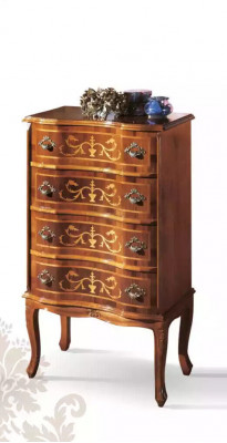Classique Commode à quatre portes en bois brun Meuble de salon neuf Moderne