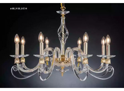 Lustre Plafonnier 8x Lampes Lustre de Luxe Lampe Plafond Luster en Cristal