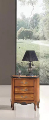 Table de chevet avec 3 tiroirs design de cabinet en bois meuble italien neuf