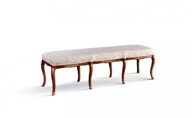 Conception classique de banc en textile marron, nouveau tissu d'ameublement pour siège.