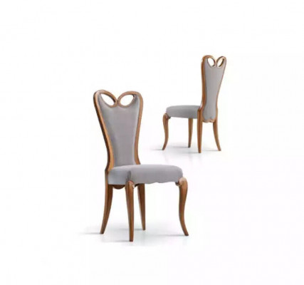 Chaise sans accoudoir Salle à manger Marron Design Textile Chaise de salle à manger de luxe
