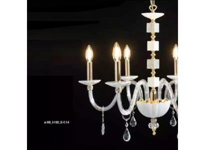 Lustre suspendu Lustre en cristal blanc Lustre de luxe Lampes lumineuses