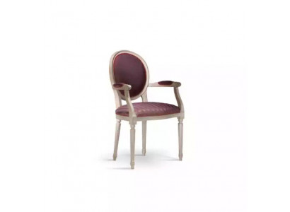 Chaise 1 place en bois de luxe avec accoudoirs, design italien pour salle à manger