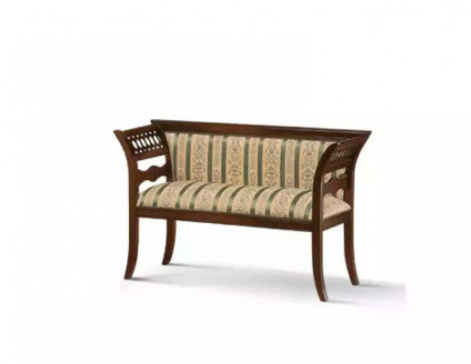 Banc rembourré designer salon beige mobilier de siège classique neuf de luxe