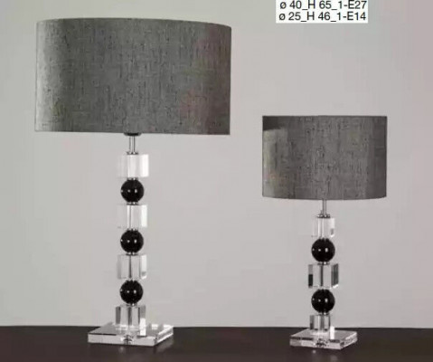 Lampe de chevet classique, lampe de table grise, lampe de table luxueuse