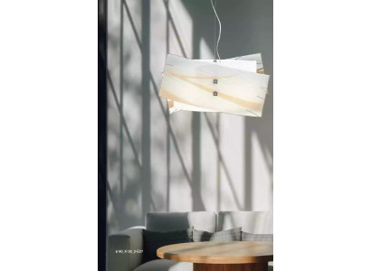 Élégant plafonnier moderne blanc avec 2 lampes.