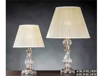 Lampe de table blanche transparente style antique lustre en cristal