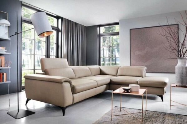 Canapé d'angle Canapé Sofa Tapisserie Cuir Paysage de vie Coin de canapés Sofas d'angle